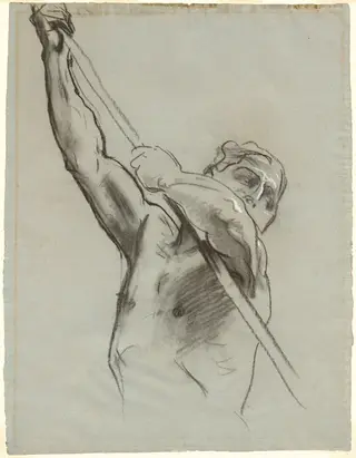 Male Torso with Pole, by John Singer Sargent, charcoal, 1895