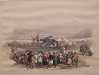 Encampment of Pilgrims, Jericho, by David Roberts, 1839