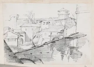 The Forno inside the Walls of the Vatican, by Joseph-Marie Vien, graphite, 1747