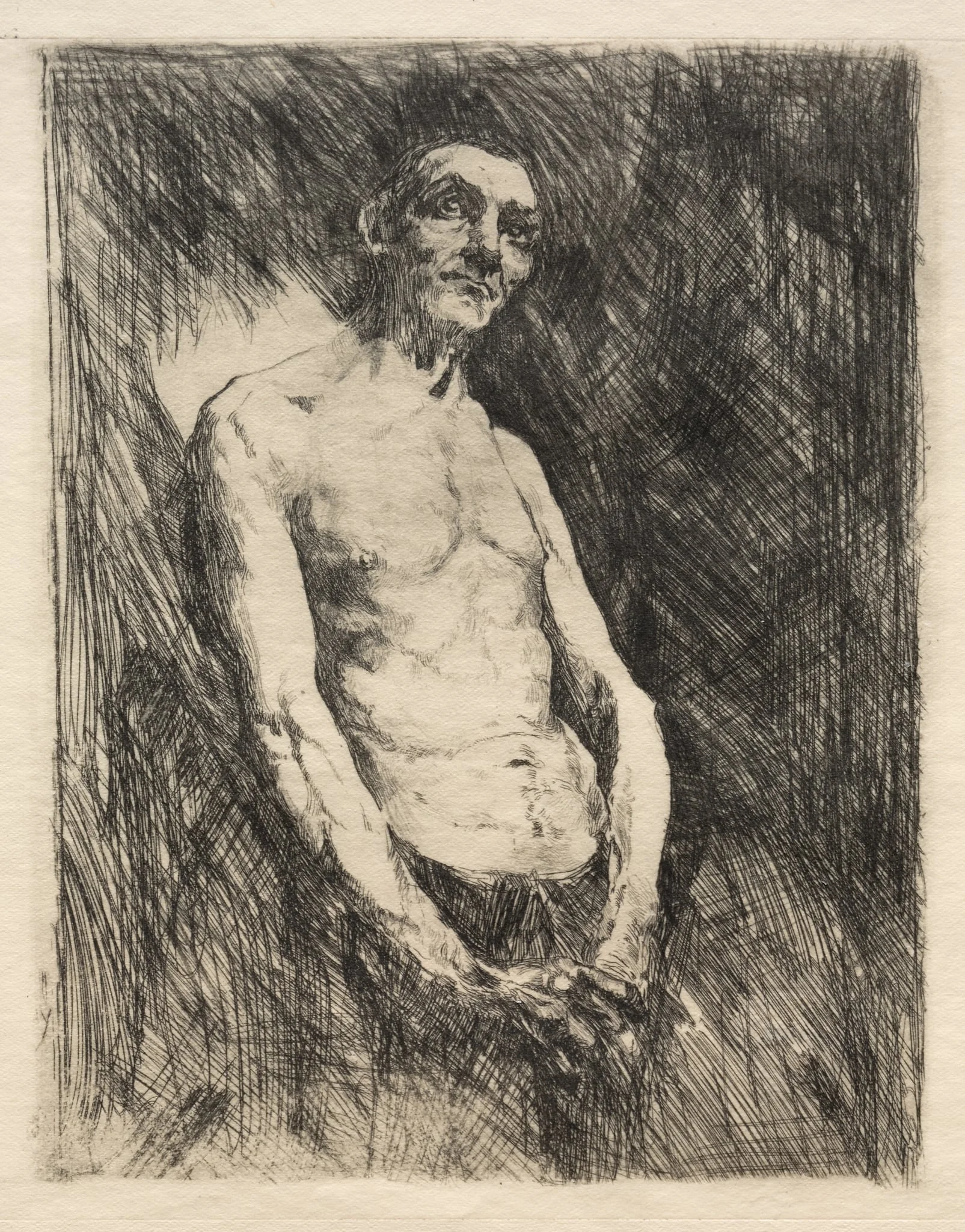 Half Nude Figure of a Man, detail