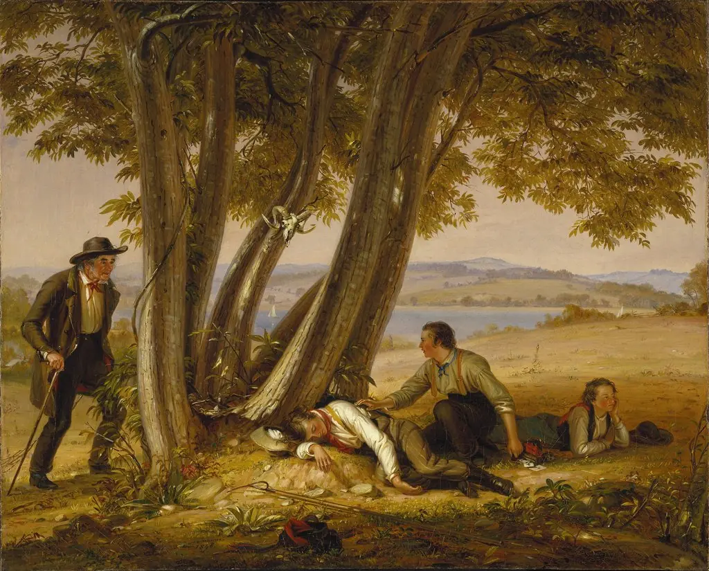 Caught Napping (Boys Caught Napping in a Field), by William Sidney Mount, oil, 1848