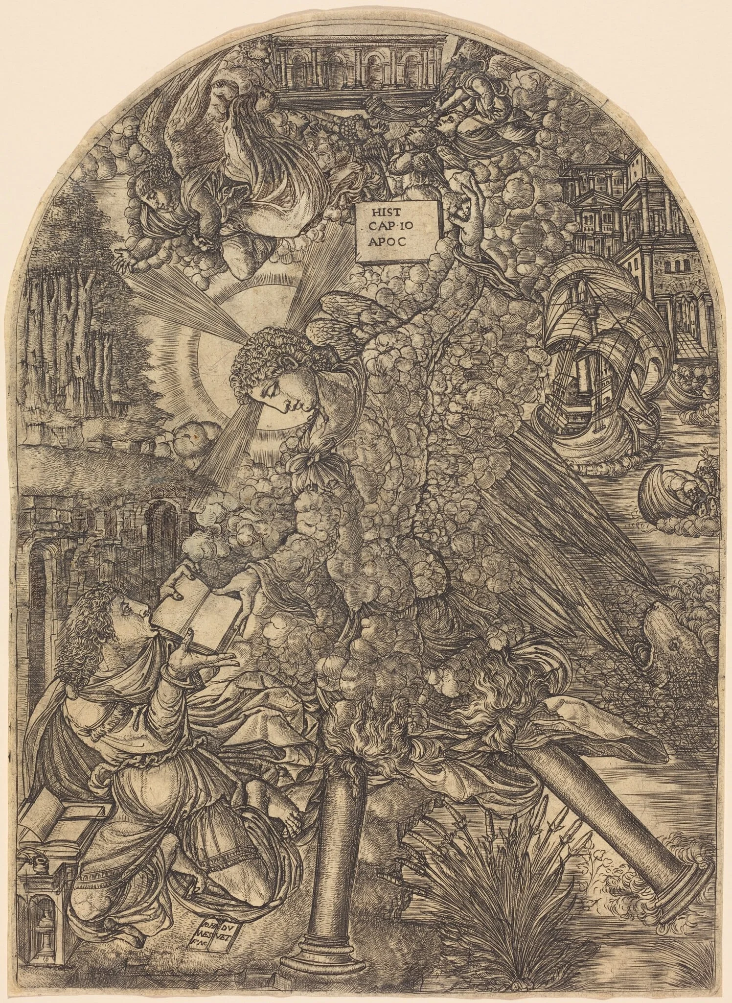 The Angel Gives Saint John the Book to Eat, detail