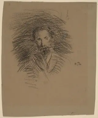Charles L. Freer (?), by James McNeill Whistler, charcoal, 1801