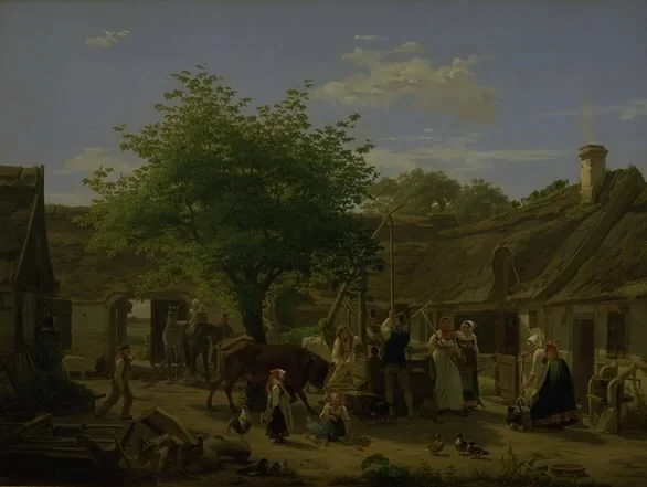 Billede af livet i en sjællandsk bondegård ved middagstid, detail