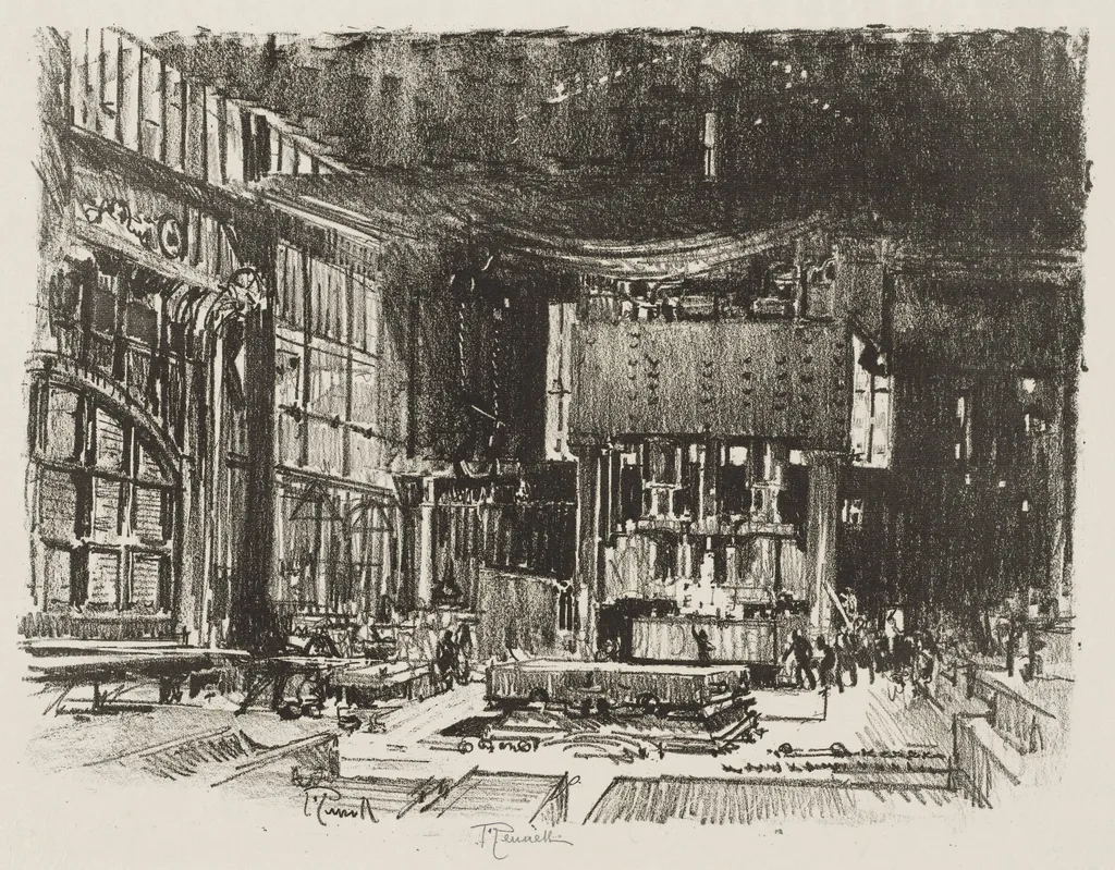 English War Work:  The Acolytes Preparing the Altar of the War God, by Joseph Pennell, 1916