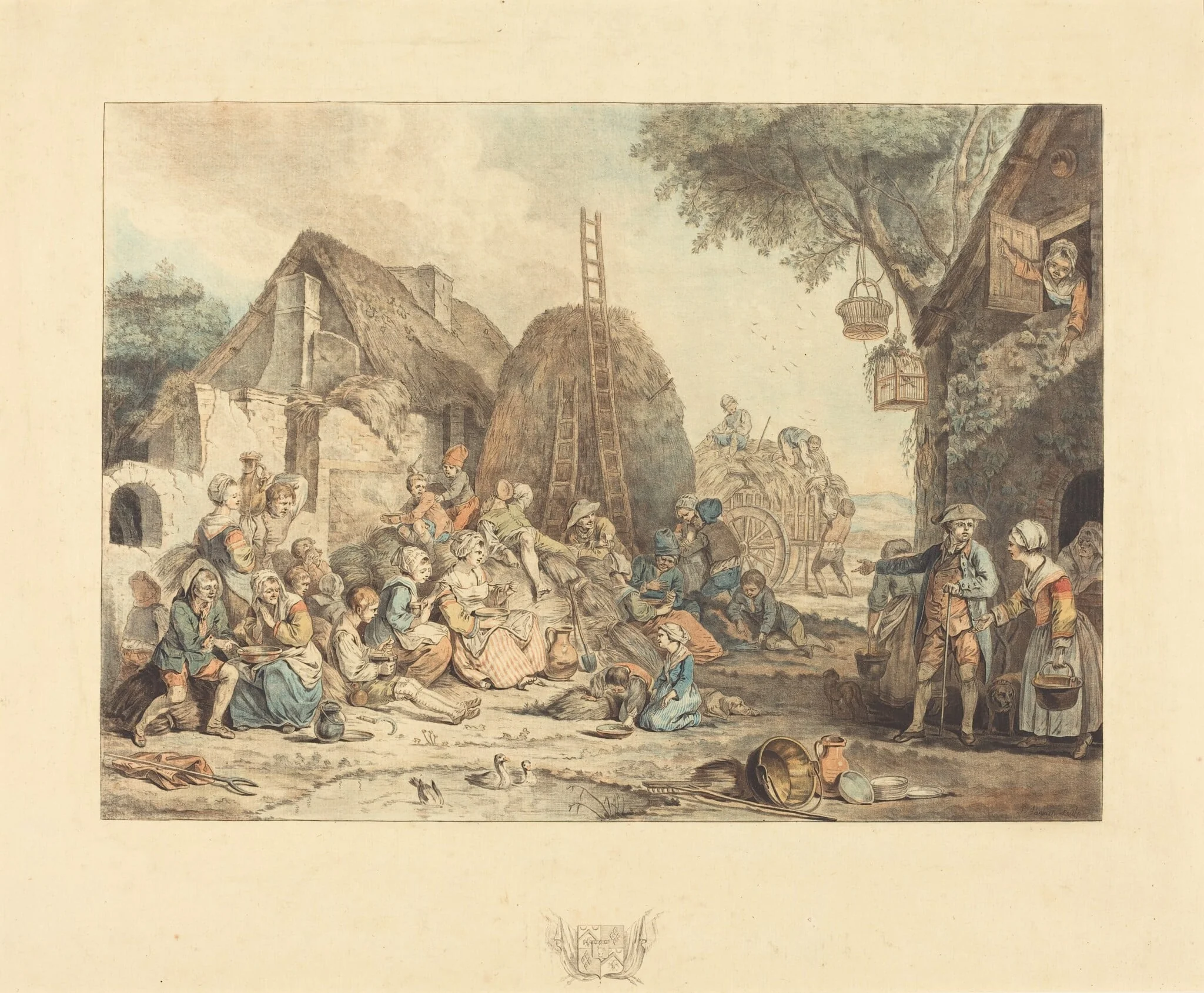 The Harvesters' Lunch, detail