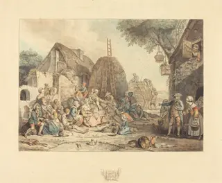The Harvesters' Lunch, by Jean-François Janinet, ink, 1774