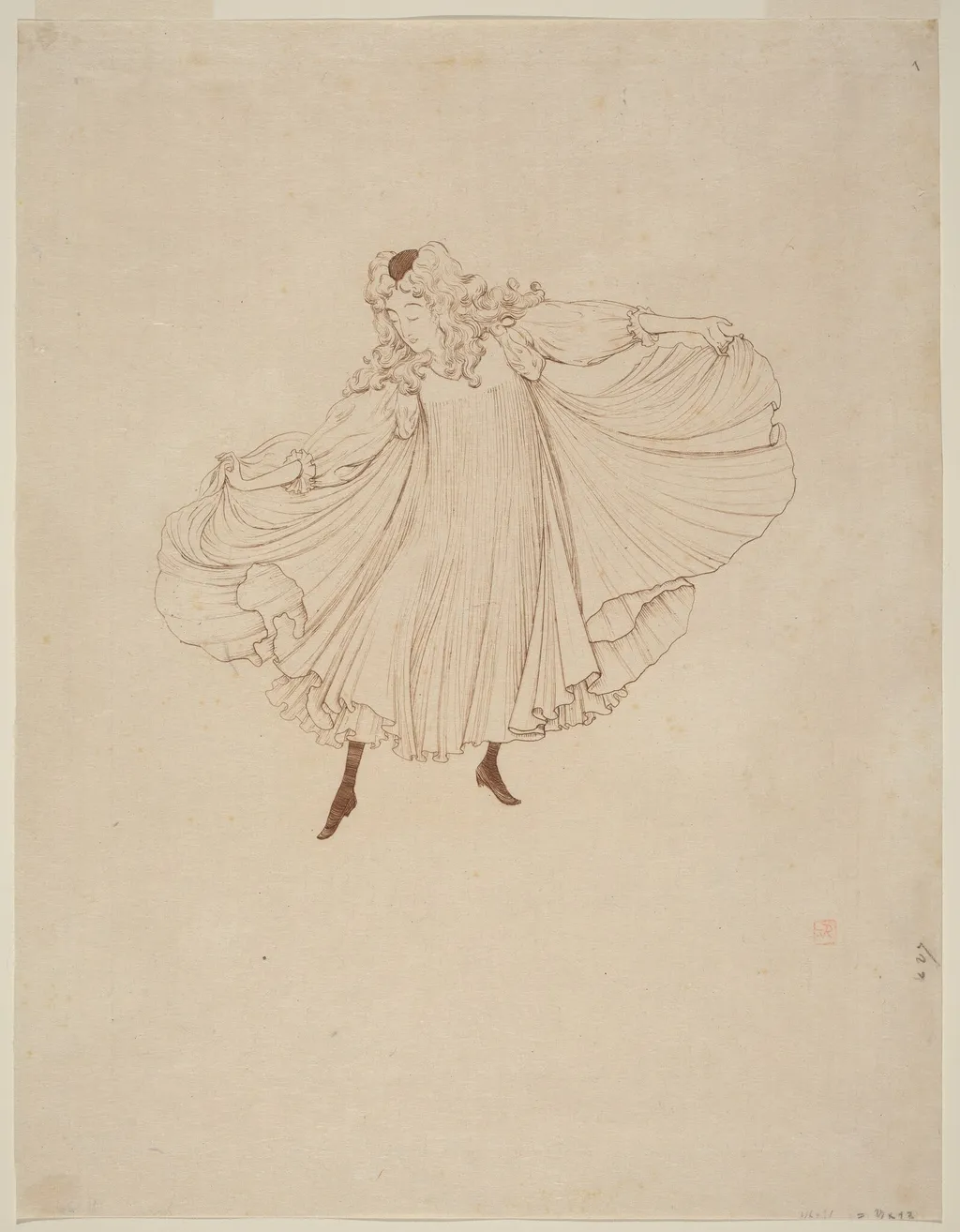 Loïe Fuller, by Théo van Rysselberghe, ink, 1893