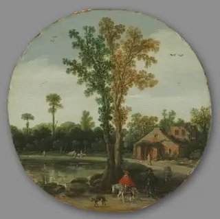 Travelers by a Lake, by Esaias van de Velde, unspecified, 1625