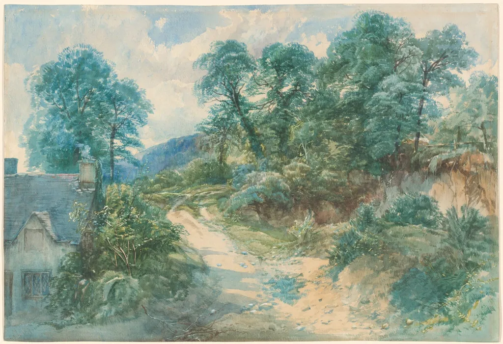 A Country Lane, by John Middleton, gouache, 1850
