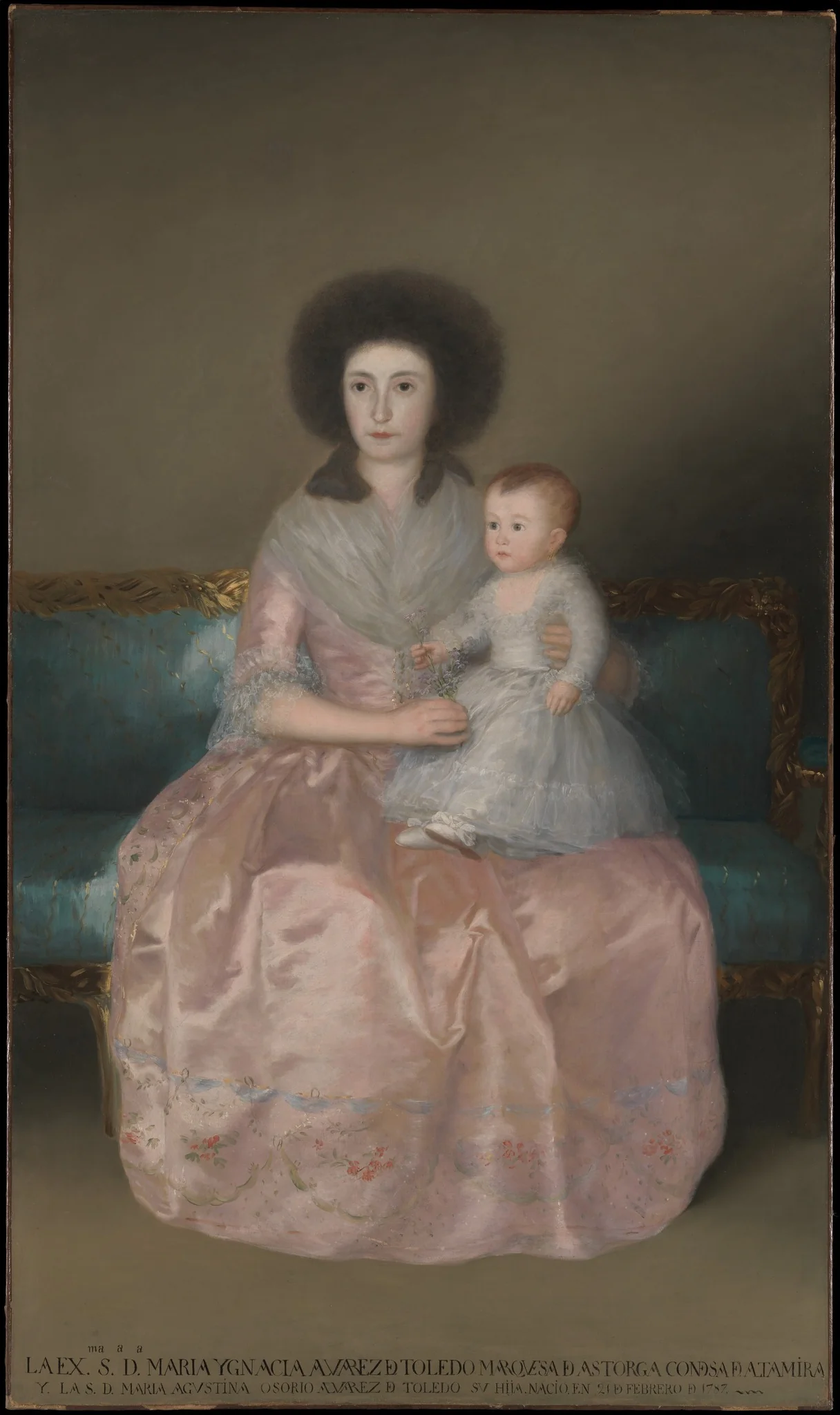 Condesa de Altamira and Her Daughter, María Agustina, detail