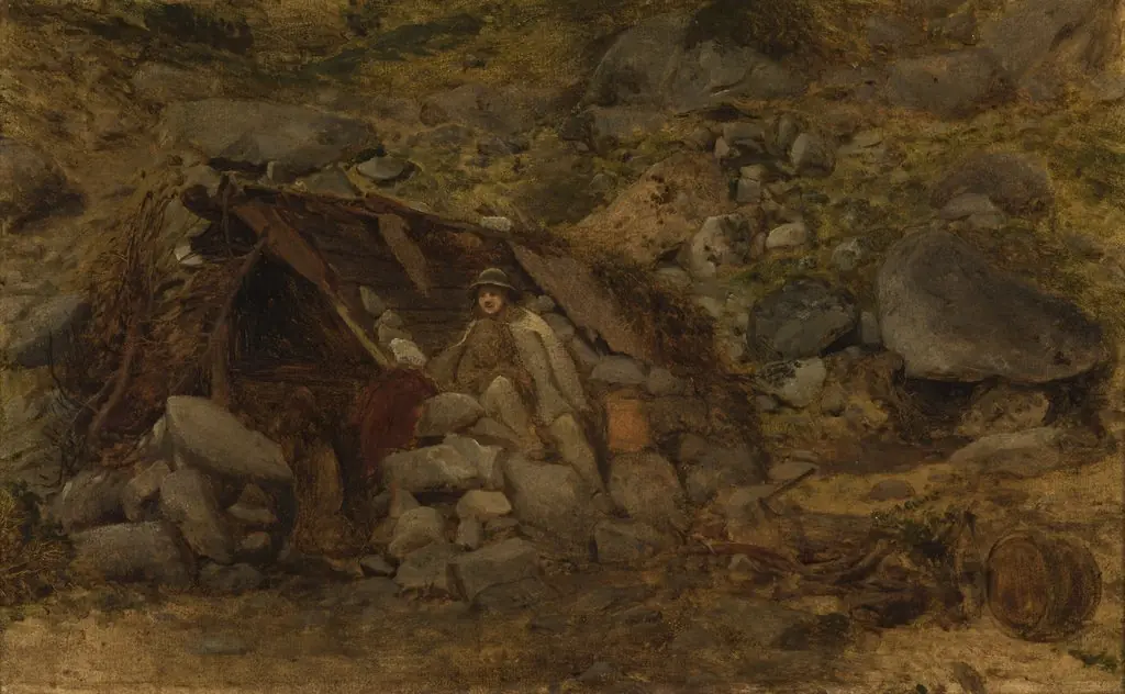 Highlander in Front of a Hut, by Aleksander Kotsis, unspecified, 1870