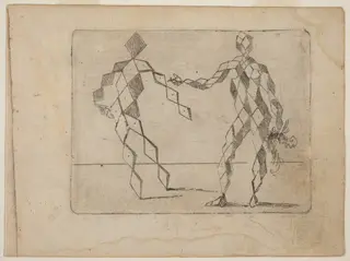 From "Bizzarie di varie Figure", by Giovanni Battista Bracelli, ink, 1624