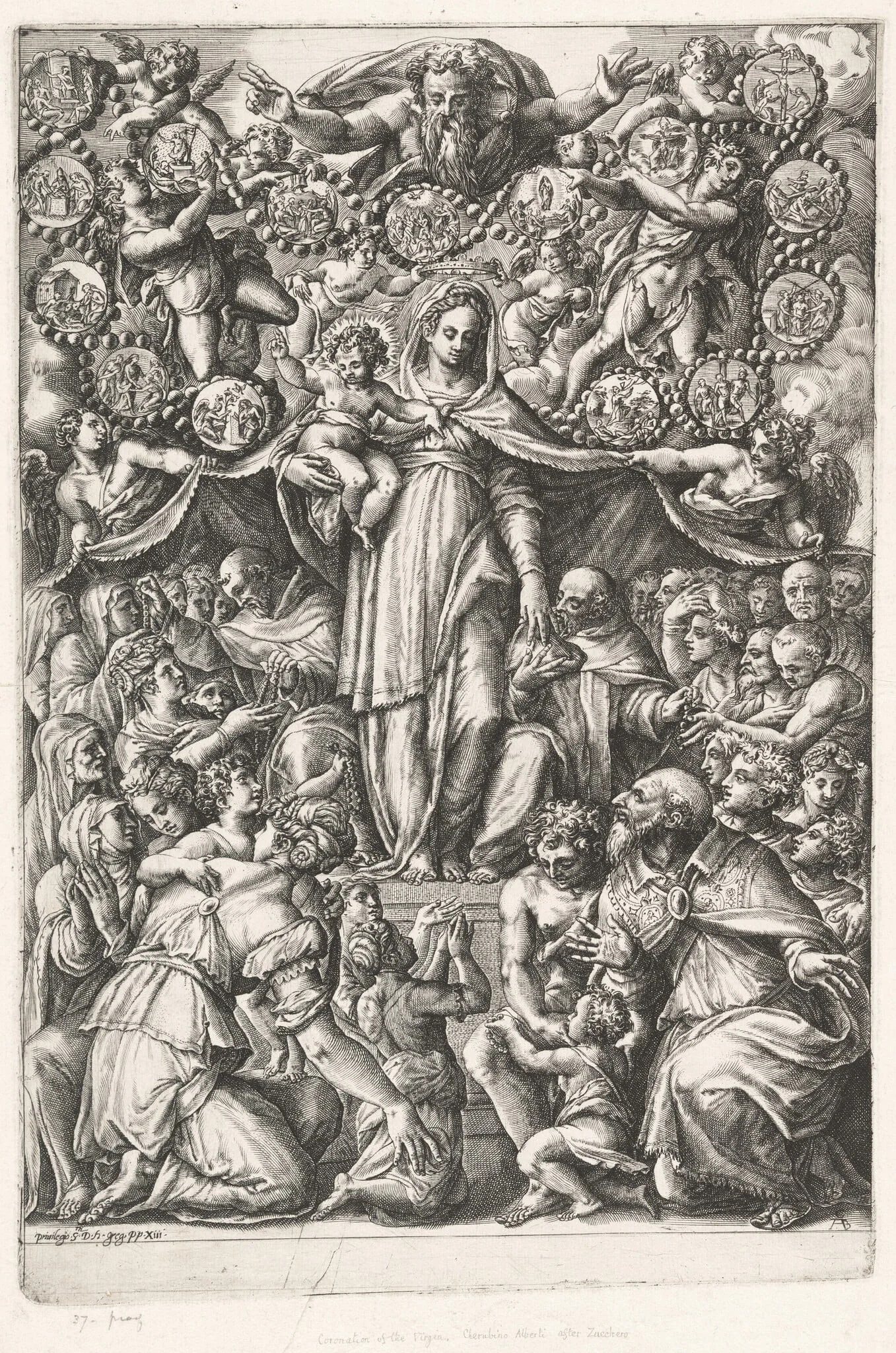 The Virgin of the Rosary with Saint Dominic and a Monk, detail