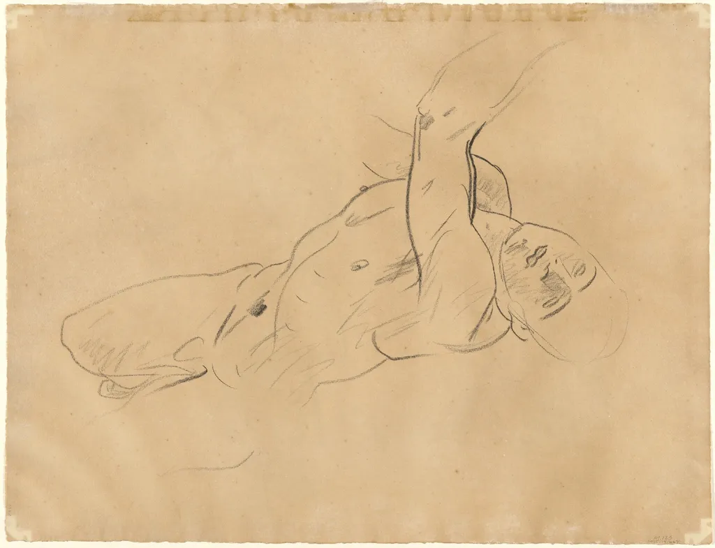 Falling Male Nude [verso], by John Singer Sargent, charcoal, 1918
