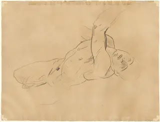 Falling Male Nude [verso], by John Singer Sargent, charcoal, 1918