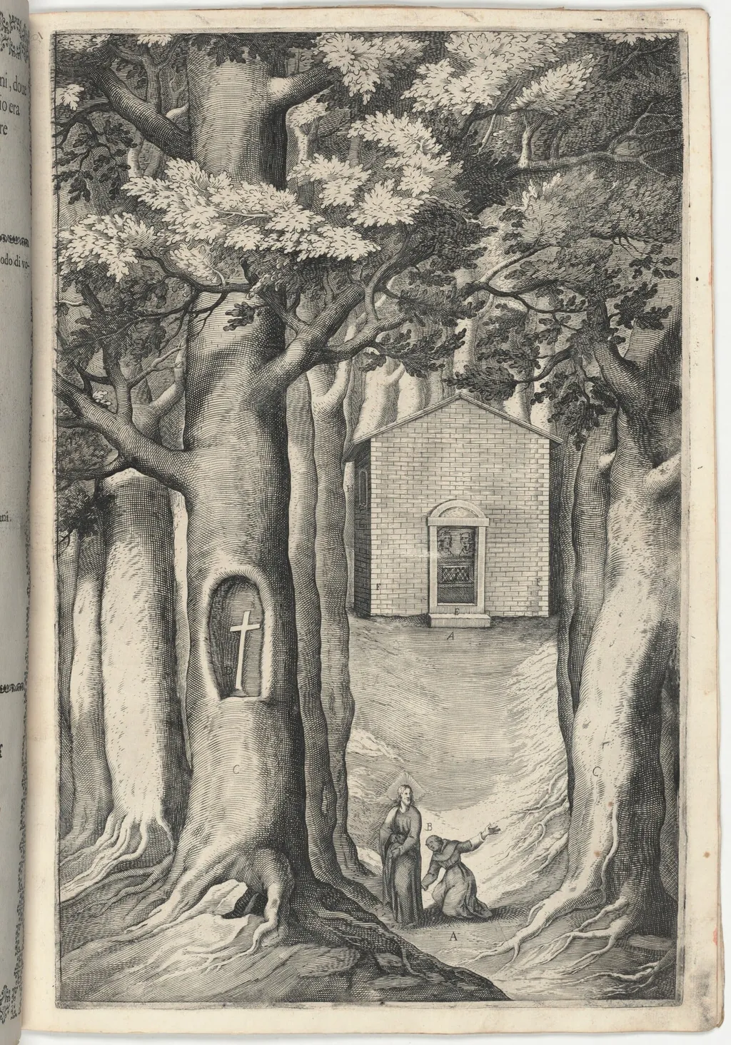 Chapel of the Blessed John of La Verna (Cappella del beato Giovanni della Verna) [plate S], by Jacopo Ligozzi, ink, 1612