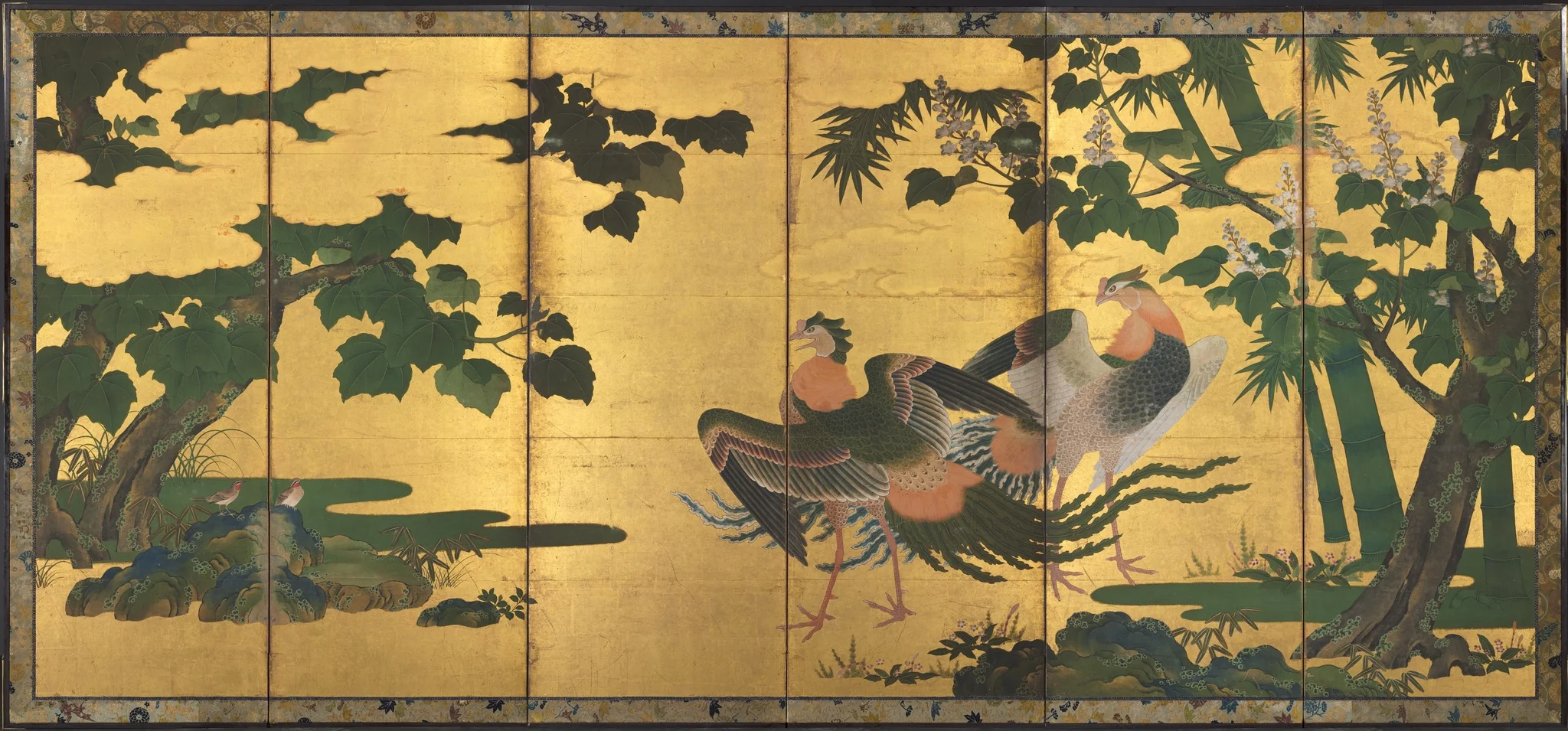 Peafowl and Phoenixes, detail