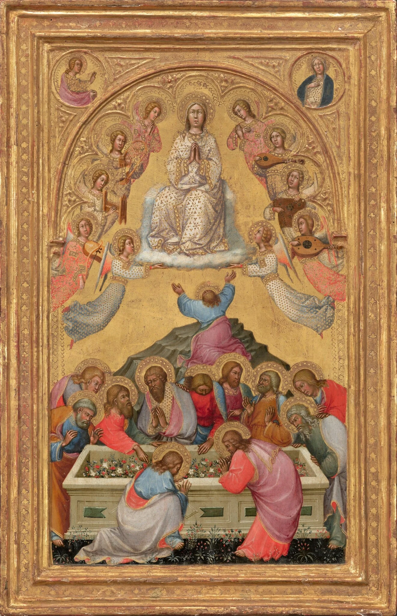 The Assumption of the Virgin with Busts of the Archangel Gabriel and the Virgin of the Annunciation, detail
