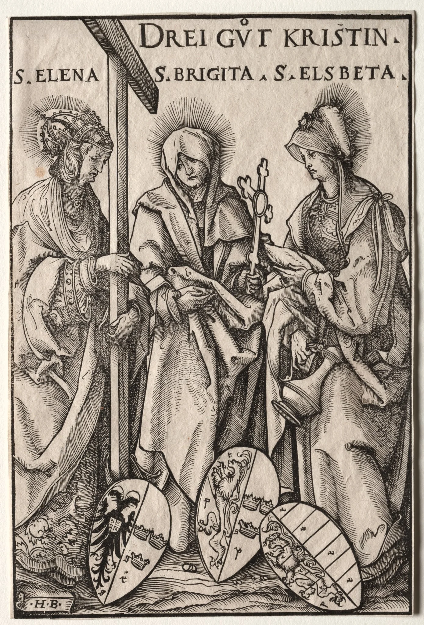 The Three Christian Heroines: Saints Helen, Bridget and Elizabeth, detail