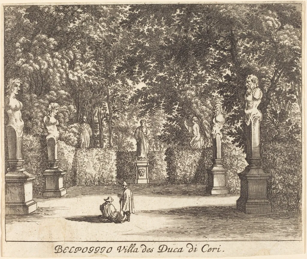 Balpoggio, Villa of Duke di Ceri, by Melchior Küsel, ink, 1681
