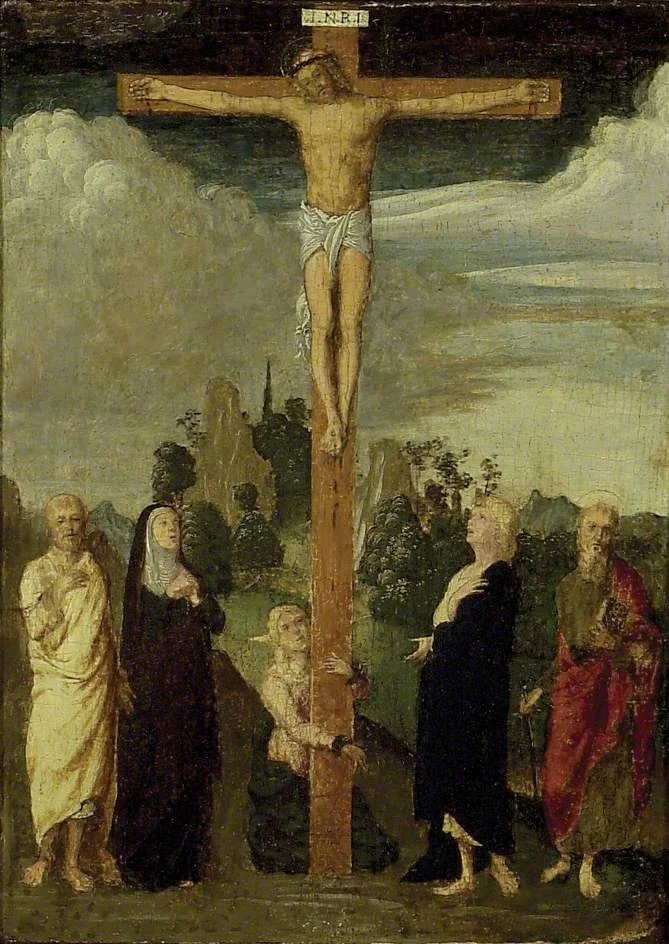 The Crucifixion with the Virgin Mary and St John, detail