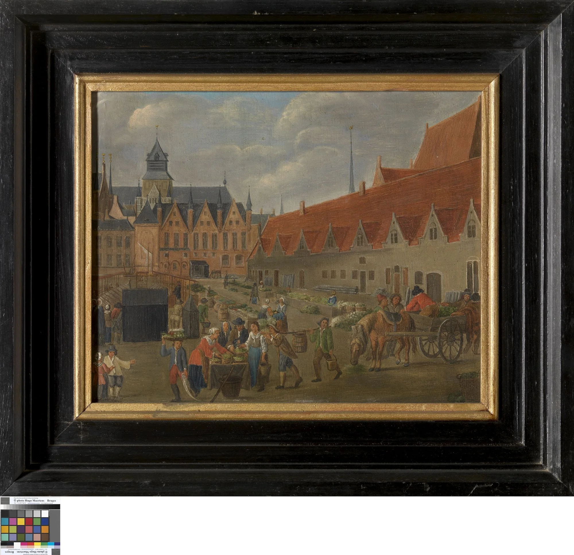 Vis- en groentenmarkt op de Braamberg in Brugge, detail