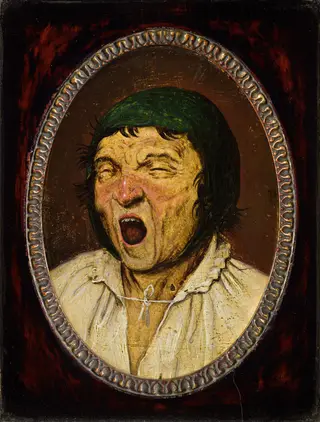 The yawner, by Pieter Brueghel the Younger, oil, 1610