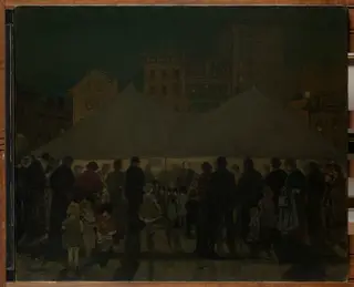 The Mission Tent, by Jerome Myers, oil, 1906