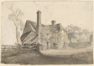 A House, West Humble Lane, Norbury, Surrey, by Cornelius Varley, watercolor, 1806