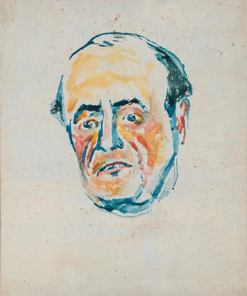 Portrait of a Man, by Edvard Munch, tempera, 1943
