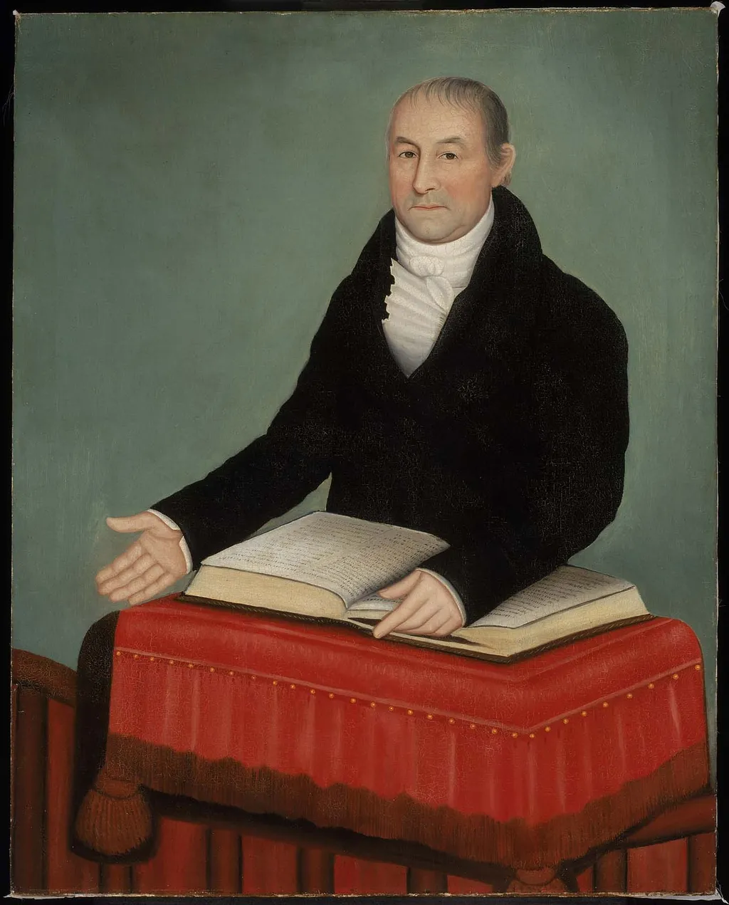Reverend Jonas Coe, by Ammi Phillips, oil, 1820