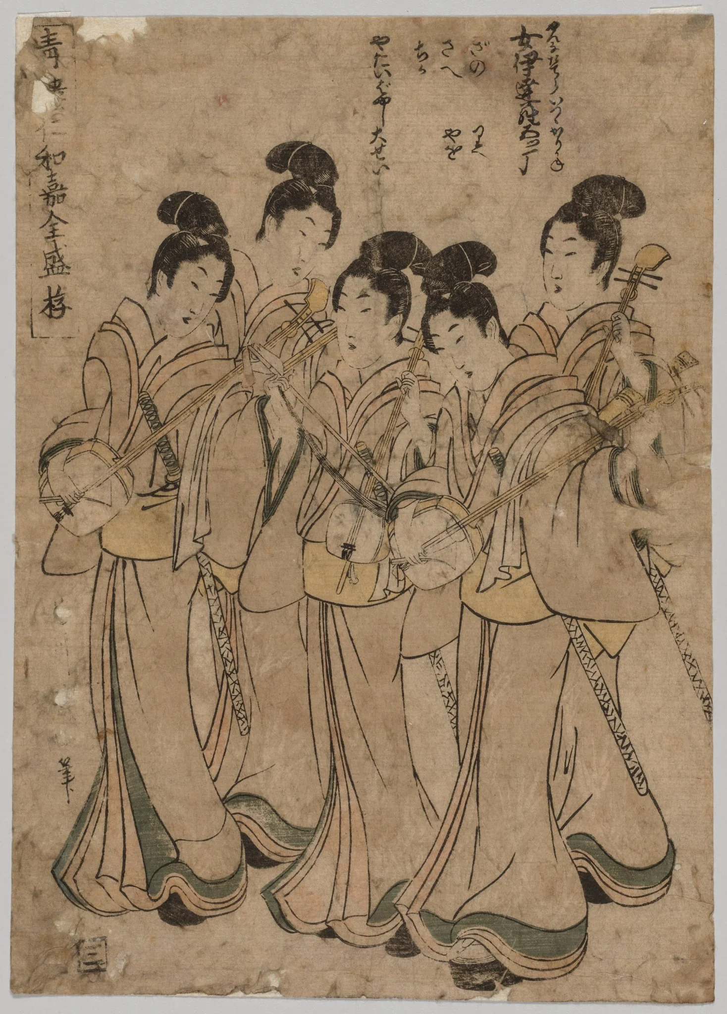 Young Women with Musical Instruments, detail