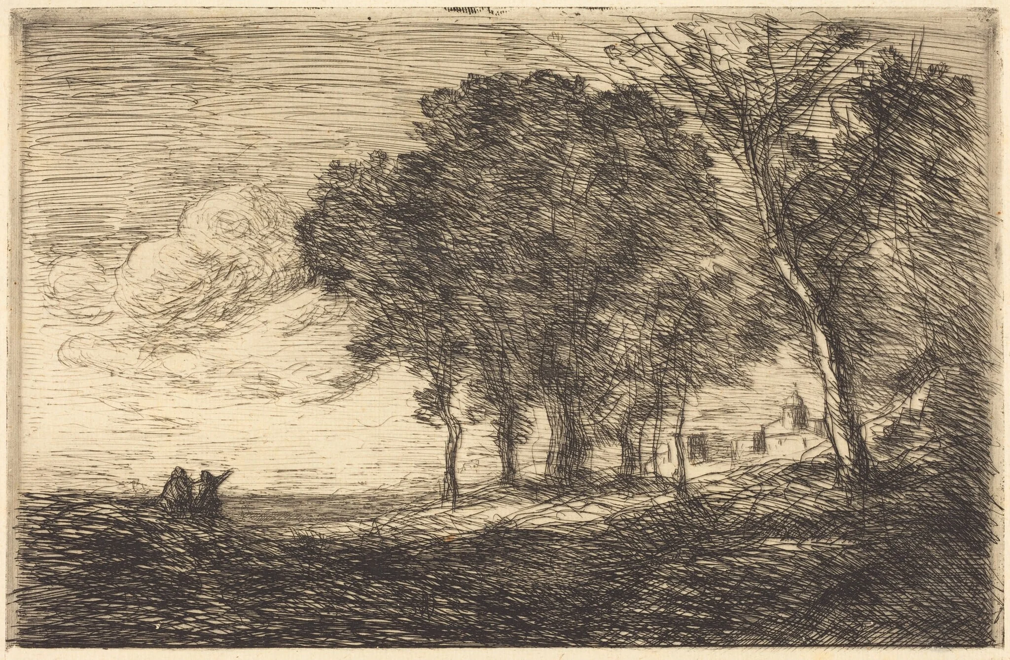 Italian Landscape (Paysage d'Italie), detail