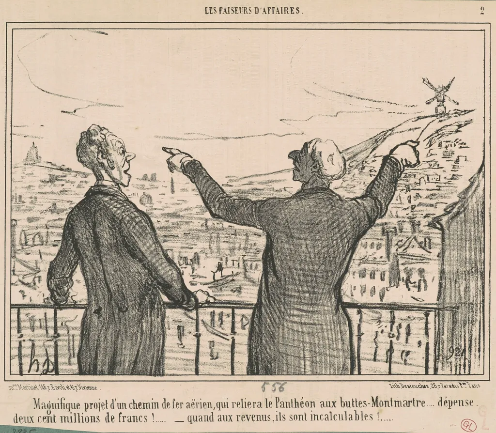 Magnifique projet ..., by Honoré Daumier, ink, 1856