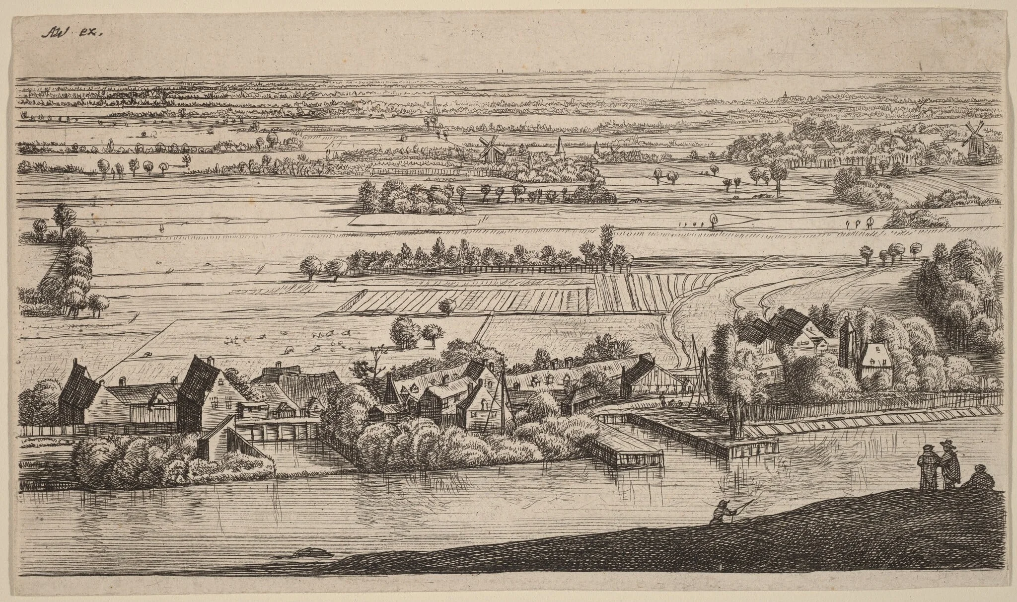 Village beside a Canal, detail