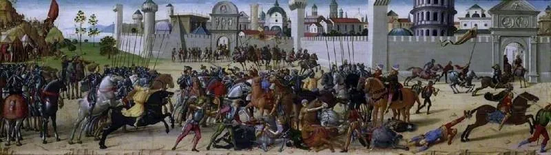 The Siege of Troy - The Death of Hector, by Biagio d'Antonio, tempera