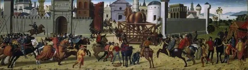 The Siege of Troy - The Wooden Horse, by Biagio d'Antonio