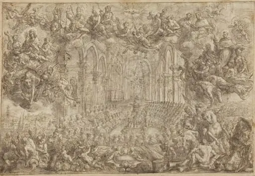 The Council of Trent with Saint Thomas Vanquishing the Heretics, by Biagio Falcieri