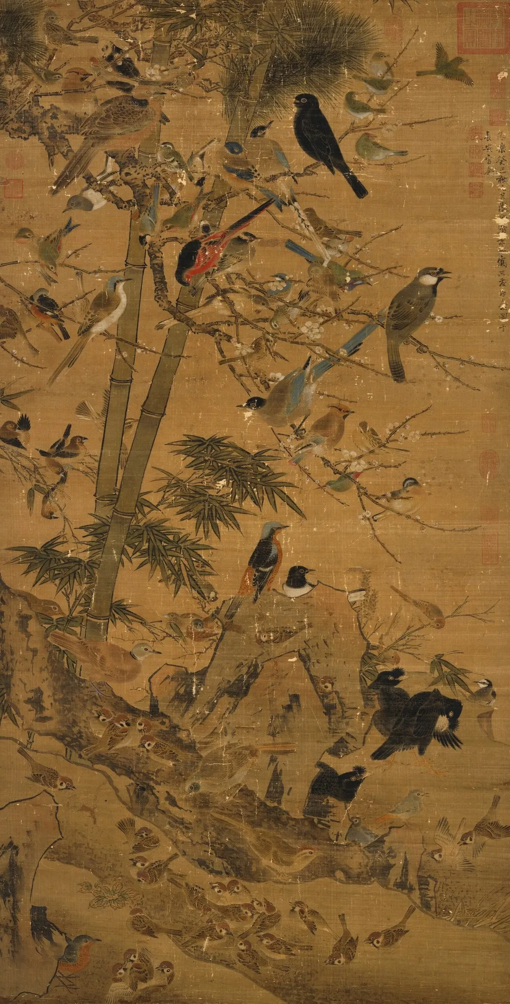 The "Three Friends" and a Hundred Birds, by Bian Jingzhao, unspecified, 1413