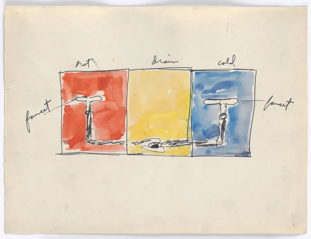 Untitled, by Bill Beckley, watercolor, 1976