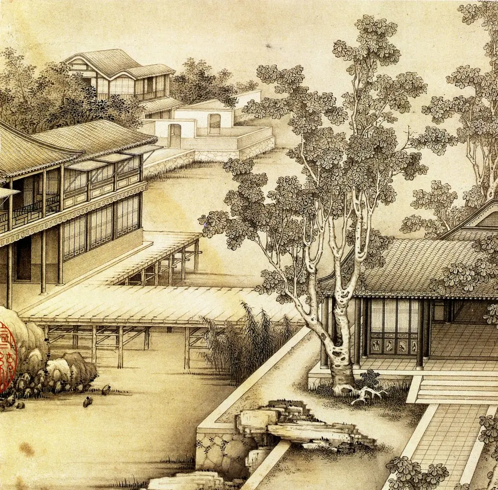 Refreshing Pavilions in the Shade of Wutong Trees, by Bingzhen Jiao