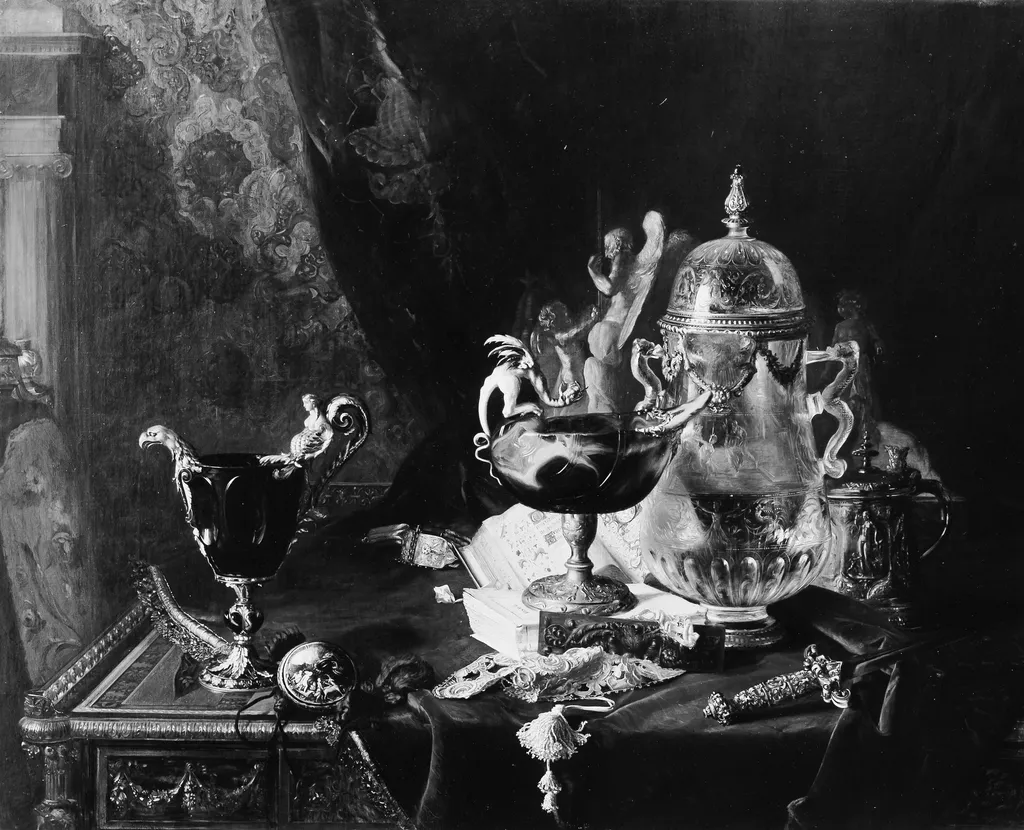 Objects of Art from the Louvre, by Blaise Alexandre Desgoffe, oil, 1874