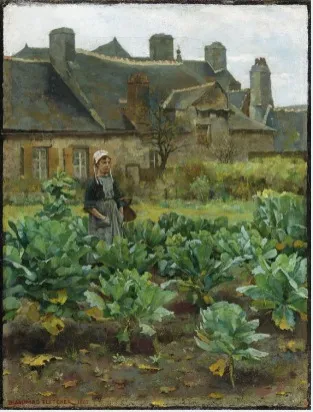 The Kitchen Garden in November, by Blandford Fletcher, oil, 1892