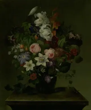 Blomsterbuket med snerle og efeu