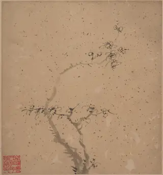 清  湯貽汾  墨梅  四冊頁|Blossoming Plum, by Yu Sheng