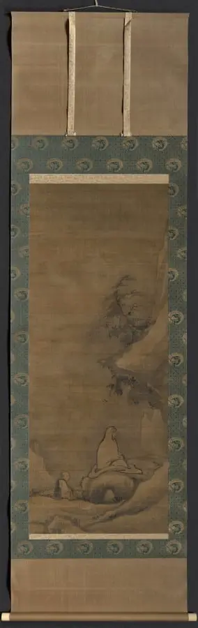 Bodhidharma Meditating Facing a Cliff