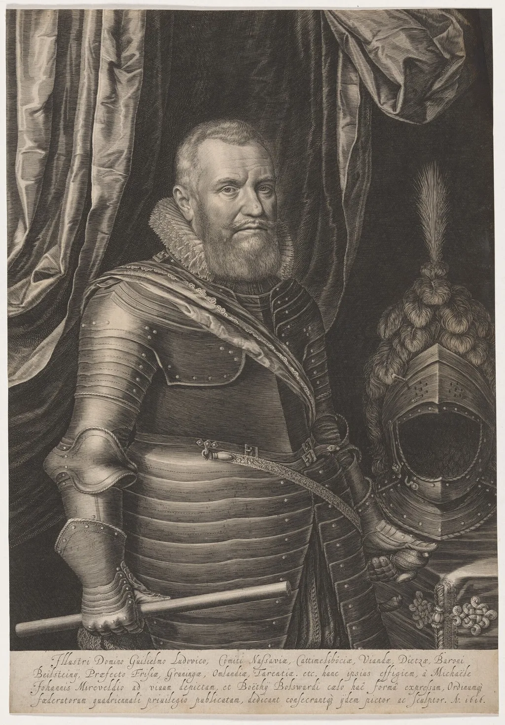 William Louis, Count of Nassau, by Boëtius Adams Bolswert, ink, 1616