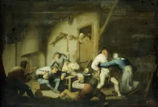 Boisterous Peasants at an Inn