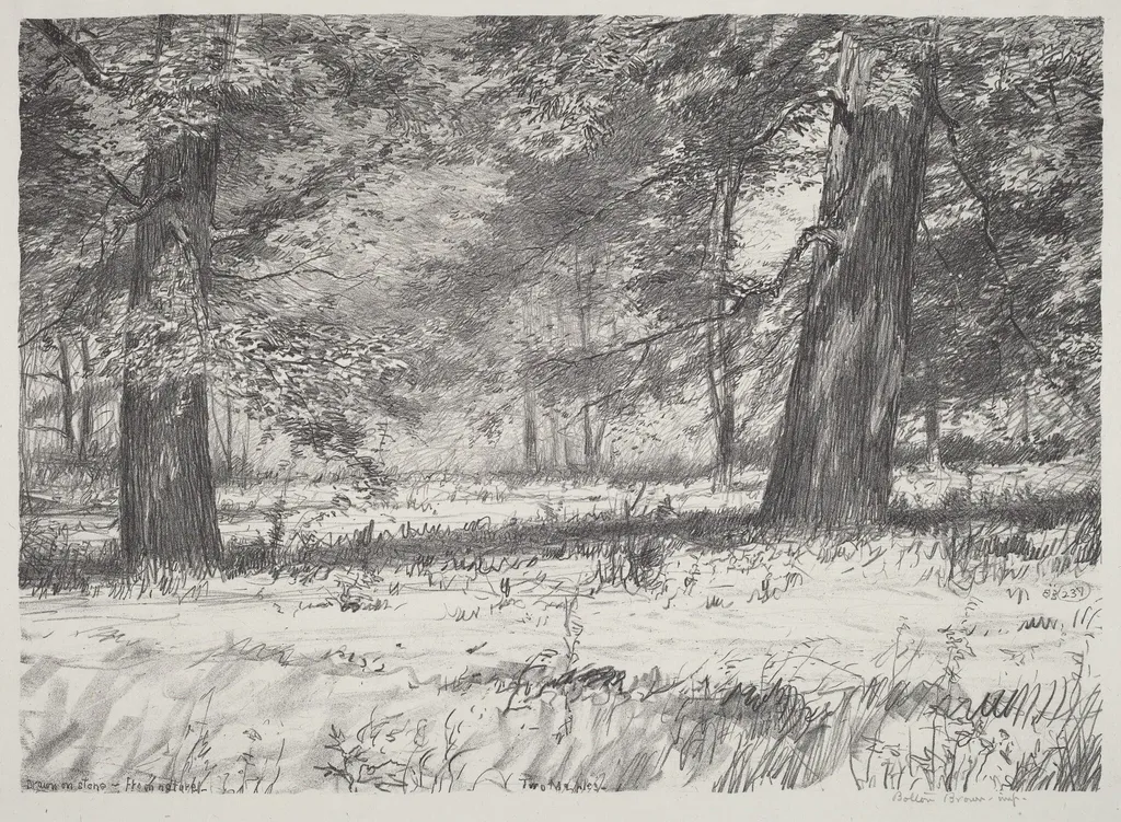 Two Maples, by Bolton Brown, ink, 1920